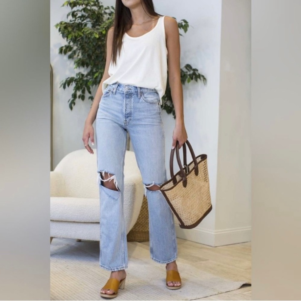 Re/Done 90s High Rise Loose Playa Destroyed Jeans